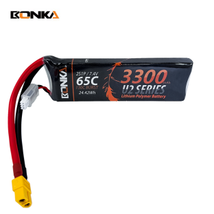 BONKA 3300mAh 65C 2S LiPo Battery for RC Helicopter